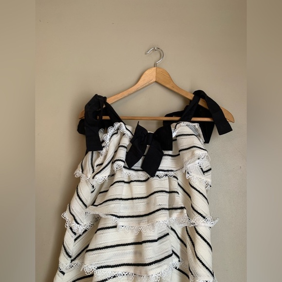 Cosy layered black and white dress bows coquette wedding party dance - Picture 5 of 7